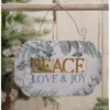 Homegifo *peace Love And Joy Greenery Plaque