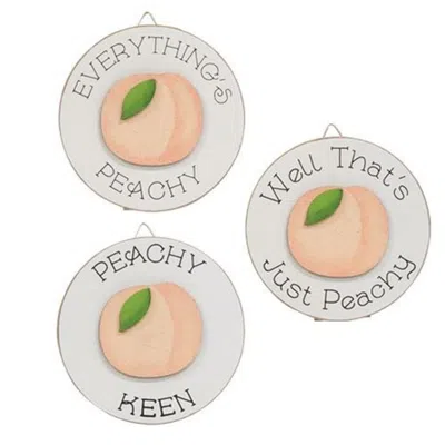 Homegifo *peachy Keen Mini Round Easel Sign 3 Asstd. In Multi