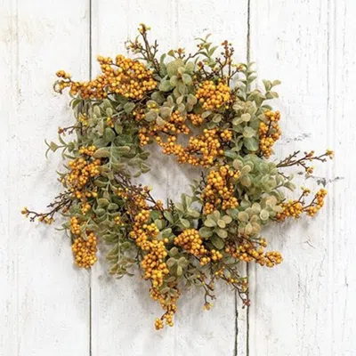 Homegifo Pebble Creek Candle Ring 6" Mustard In Green