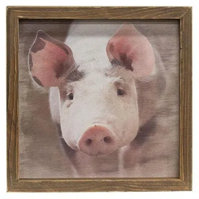 Homegifo Pig Portrait Framed Print Wood Frame In Multi
