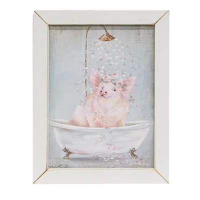 Homegifo Piggy In Petals Framed Print