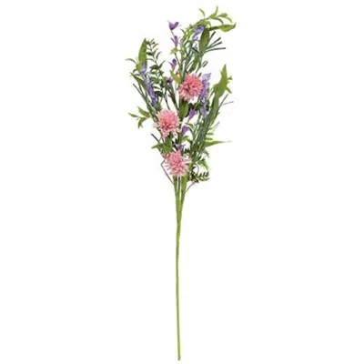 Homegifo Pink Chrysanthemum & Iris Spray In Green