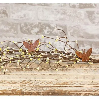 Homegifo Pip & Butterfly Wispy Garland 4' In Brown