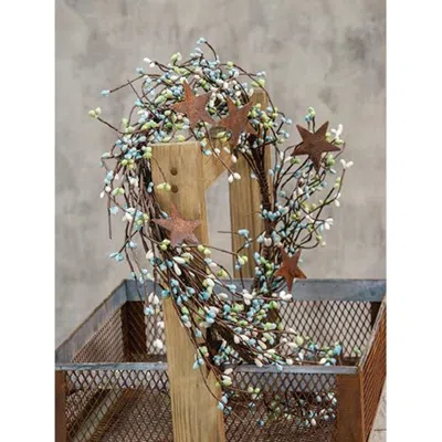 Homegifo Pip Berry Garland With Stars Seabreeze 40" In Blue