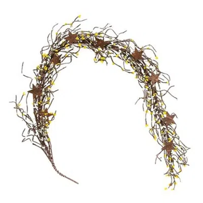 Homegifo Pip Berry Garland With Stars Spring Mix 40" In Brown