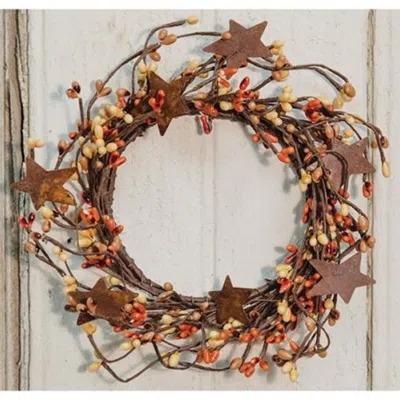 Homegifo Pip Berry Ring With Stars Pumpkin Spice 4" In Neutral