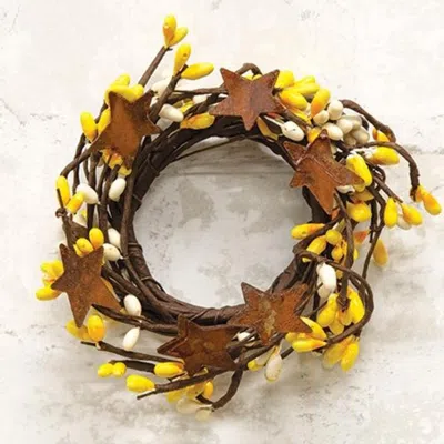 Homegifo Pip Berry Ring With Stars Yellow & Cream 2" In Multi