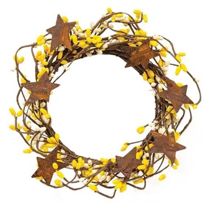 Homegifo Pip Berry Ring With Stars Yellow & Cream 4"