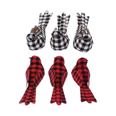 Homegifo Plaid Bird Clip Ornament 2 Asstd. In Multi