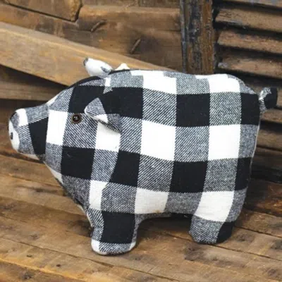 Homegifo *plaid Pig Door Stopper 2 Asstd. In Multi