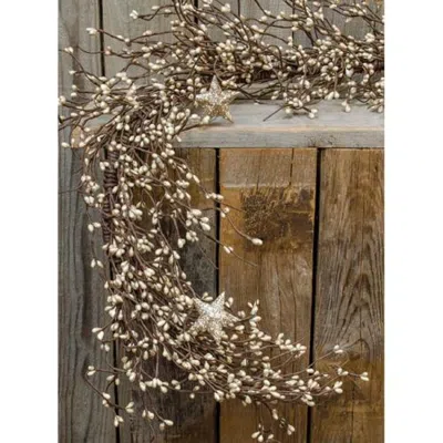 Homegifo Platinum Pip Garland W/stars In Brown