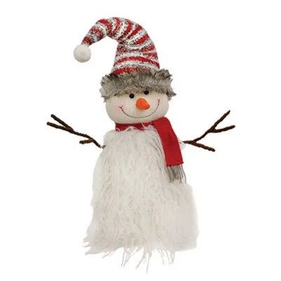 Homegifo Plush Furry Snowman In White