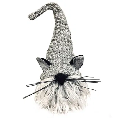 Homegifo Plush Gray Furry Cat Gnome