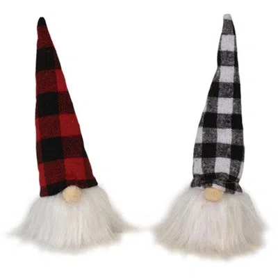Homegifo Plush Plaid Santa Gnome W/led Light 2 Asstd. In Multi