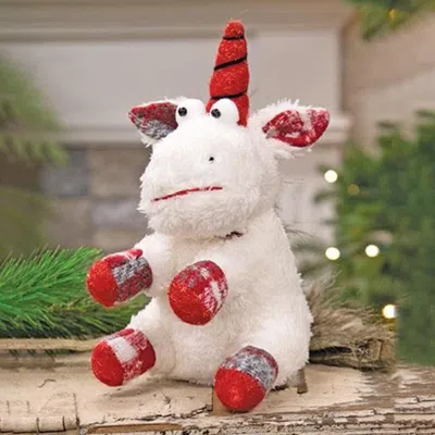 Homegifo Plush Plaid Unicorn Ornament