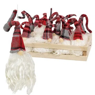 Homegifo Plush Red Plaid Santa Gnome Ornament