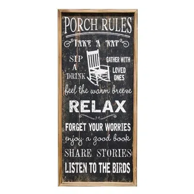 Homegifo Porch Rules Sign In Black