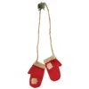 Homegifo Primitive Fabric Mittens Hanging Christmas Ornament