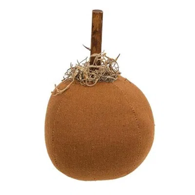 Homegifo Primitive Mossy Burnt Orange Pumpkin 5" In Brown