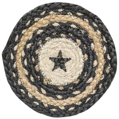 Homegifo Primitive Pewter Star Braided Trivet In Black