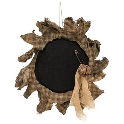Homegifo Primitive Plaid Black Eyed Daisy Hanger In Brown
