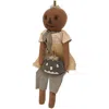 Homegifo Primitive Pumpkin Girl Doll With Black Jack O Lantern