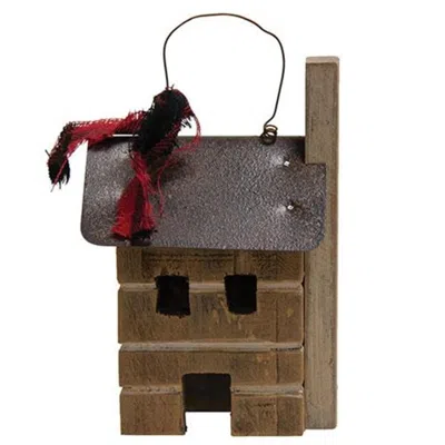Homegifo Primitive Town Cabin Ornament In Brown