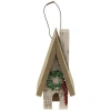 Homegifo Primitive Town House W/ Wreath Ornament