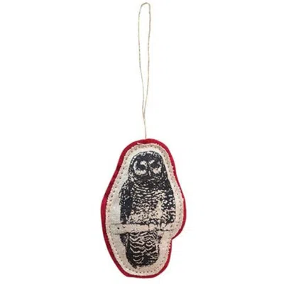 Homegifo *printed Felt Owl Orn In Black