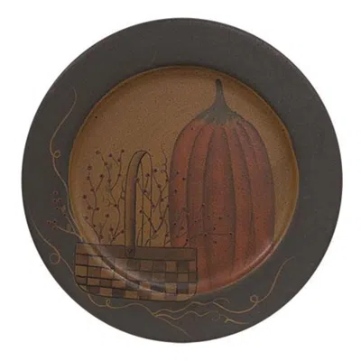 Homegifo Pumpkin & Basket Vine Plate In Brown