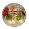 Homegifo Pumpkin Patch Crackled Glass Led Orb