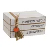 Homegifo Pumpkin Patch Stacked Wooden Books