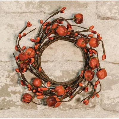 Homegifo Pumpkin Pod Candle Ring 2" In Orange