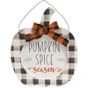 Homegifo *pumpkin Spice Season Hanging Buffalo Check Pumpkin