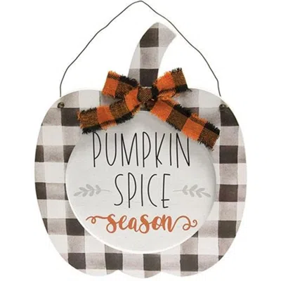 Homegifo *pumpkin Spice Season Hanging Buffalo Check Pumpkin In Multi