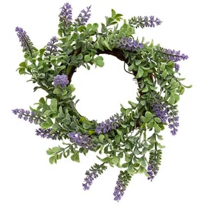 Homegifo Purple Sage Boxwood Candle Ring In Green