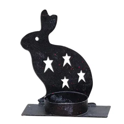 Homegifo Rabbit Tealight Holder In Black