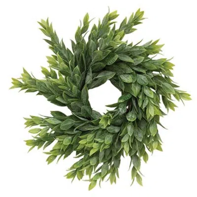 Homegifo Rainwashed Leaves Candle Ring In Green
