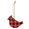 Homegifo *red & Black Buffalo Check Cardinal Ornament