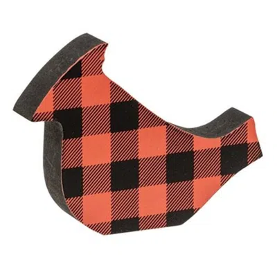 Homegifo *red & Black Buffalo Check Cardinal Sitter In Blue