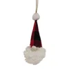 Homegifo Red & Black Buffalo Check Gnome Fabric Ornament