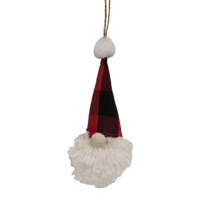 Homegifo Red & Black Buffalo Check Gnome Fabric Ornament