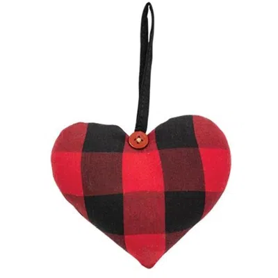 Homegifo *red & Black Buffalo Check Heart Ornament