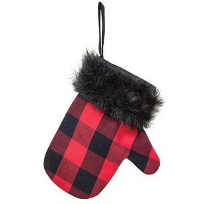 Homegifo *red & Black Buffalo Check Mitten Gift Pocket