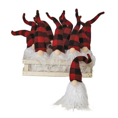 Homegifo Red & Black Buffalo Check Santa Gnome Ornament
