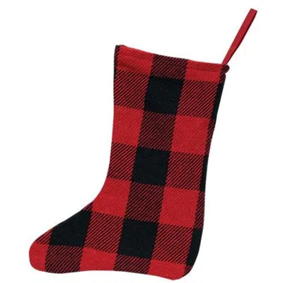 Homegifo *red & Black Buffalo Check Stocking