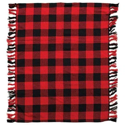 Homegifo Red & Black Buffalo Check Table Square 36"