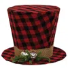 Homegifo *red & Black Buffalo Check Top Hat