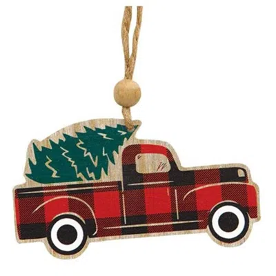 Homegifo *red & Black Buffalo Check Truck Ornament