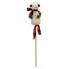 Homegifo Red & Black Check Earmuff & Scarf Snowman Poke